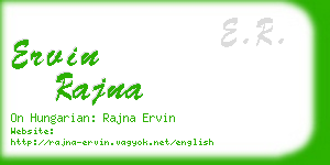 ervin rajna business card